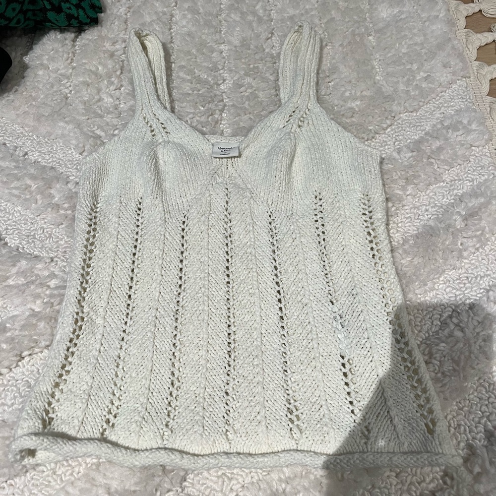 Abercrombie & Fitch Cream Knit Tank Top